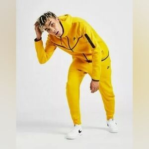 Nike Tracksuit Mens XXL Matching Jacket Pants Set Yellow